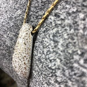 Vintage Estate Metallic Textured Triangle  Pendant Fancy Chain Necklace